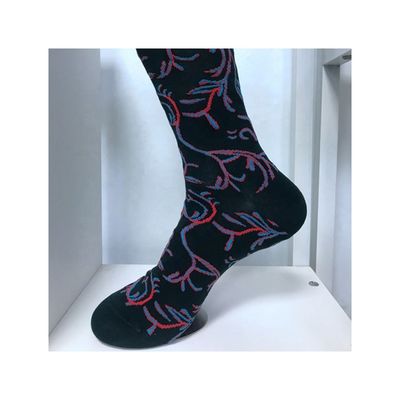 Ανδρικές κάλτσες Hip Hop Street Style Custom Label Μαύρες κάλτσες βαμβακιού με εξατομικευμένη εκτύπωση