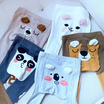 2-4 έτη Παιδικά στενά leggings με χαριτωμένο μοτίβο παχύ και φιλικό προς το δέρμα σε πέντε χρώματα