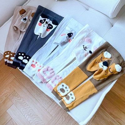 2-4 έτη Παιδικά στενά leggings με χαριτωμένο μοτίβο παχύ και φιλικό προς το δέρμα σε πέντε χρώματα