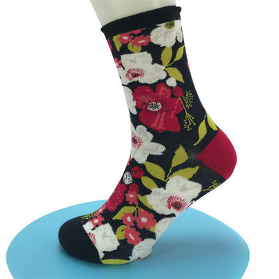 Χριστούγεννα Custom Bamboo Socks 3D Floral Print Γόνατος Μέγεθος 6-10 ΗΠΑ Μέγεθος ως εικόνα