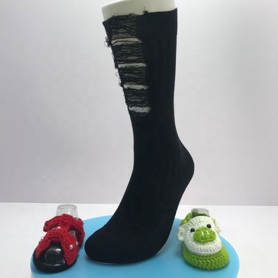 Πλέκτης διπλής βελόνας βαμβακερές κάλτσες για γυναίκες σε ρετρό μαύρο ζητιάνο