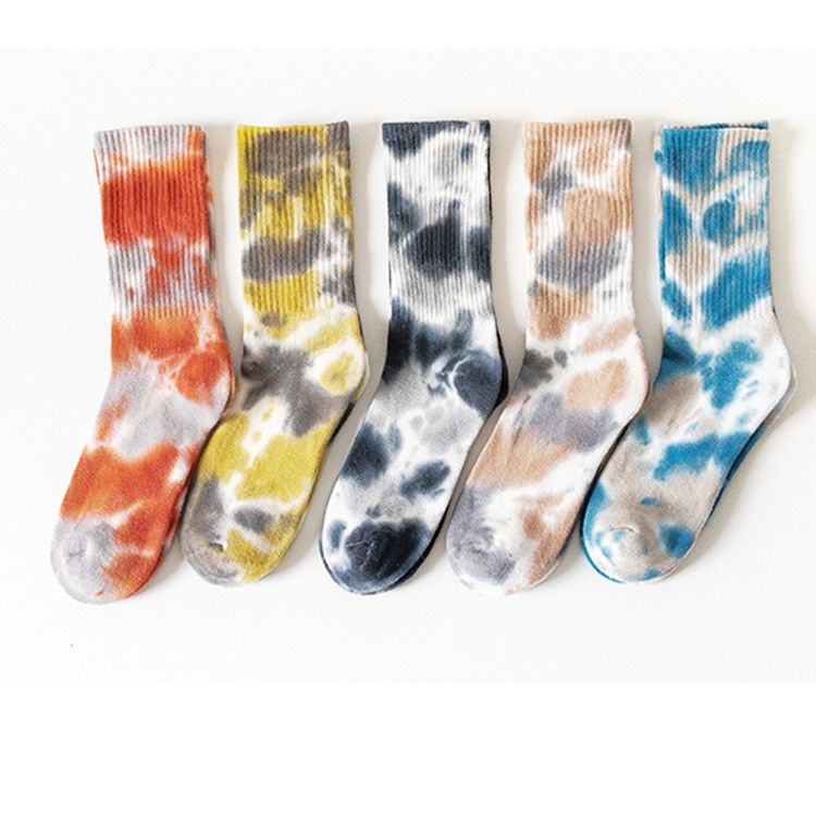 UNISEX 37-44 EU Μέγεθος Tie Dye Thin Candy Color Print Custom Cotton Tube Αθλητικές κάλτσες
