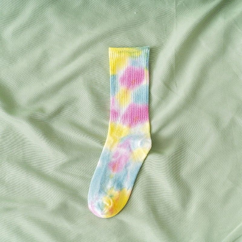 2024 Αμερικάνικος Hiphop Street Trend CREW Tie Dye Unisex κάλτσες Standard πάχος Αθλητικά